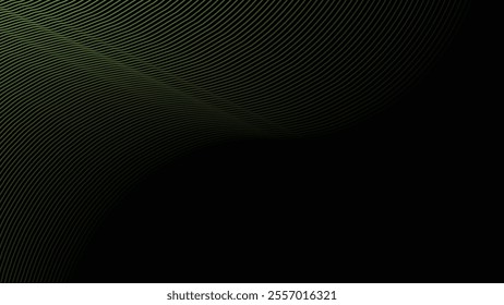 Black green abstract background with green stripes line for backdrop or presentation