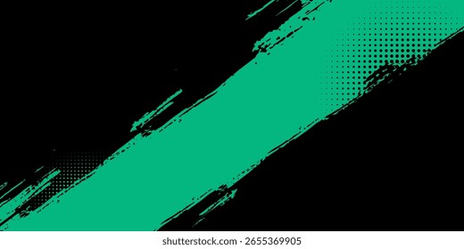 Fundo de textura grunge abstrato preto e verde com estilo de meio-tom. vetor eps10
