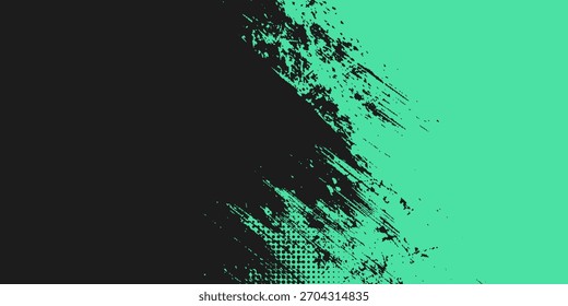 Fondo abstracto de textura grunge negro y verde con estilo semitono.