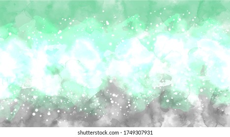 Black green beautiful watercolor background. Watercolor Black background abstract. Watercolor green background abstract.  Watercolor colorful, pastel color, rainbow, splash, sky, texture, wallpaper.