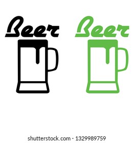 Black and green beer icon