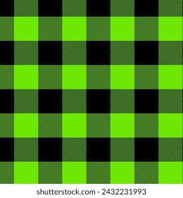 Black green Buffalo Plaid Seamless Pattern