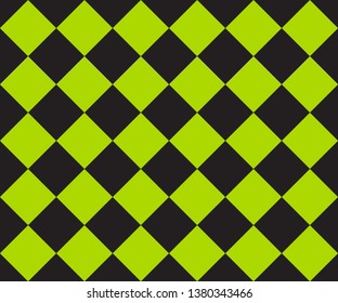 Black and green cage plaid. Ska background. Race flag. Vector seamless pattern