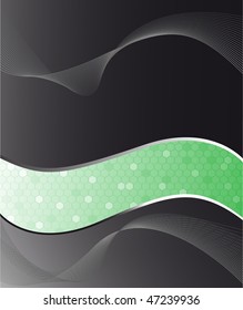 Black and green cell abstract background; clip-art