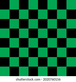 Black and green checkerboard pattern background. Vector background.