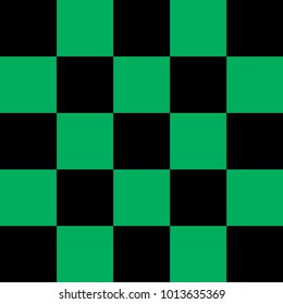Black and green checkered background. Background in a cage. Vector illustration