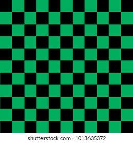 Black and green checkered background. Background in a cage. Vector illustration