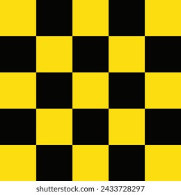 Black and green checkered background. Background in a cage. Vector illustration, yellow, blue, red and White