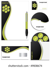 Black & green company vector set