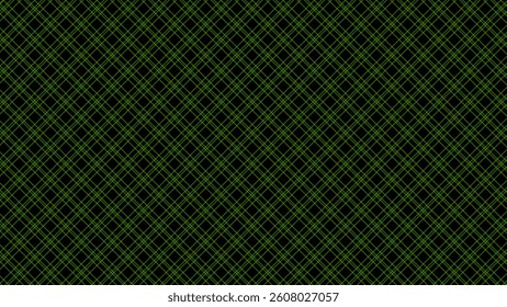 Black and green diagonal background. Plaid checkered seamless pattern.