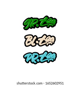 Black, Green and Doctor tea lettering text for business, print and advertising