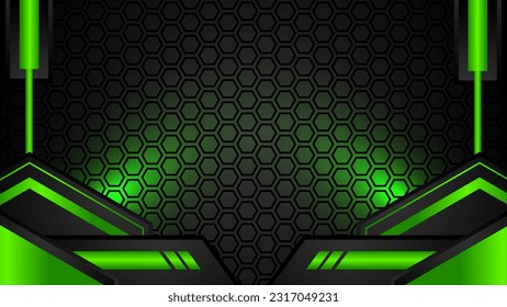 black and green futuristic gaming background. design of sport banner, poster, advertisement, promotion