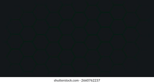 Black and green hexagon abstract background