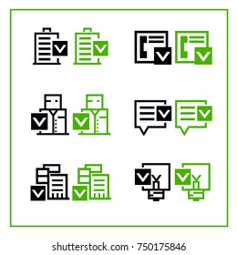 black and green icons for site web 