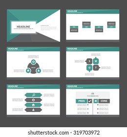 Black and Green Infographic elements presentation template flat design set for brochure flyer leaflet