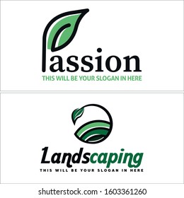 Black green initial icon symbol leaf plant circle modern logo template suitable for landscaping environmental garden business nature natural flower company ecology gardening floral grass