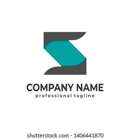 Black Green Letter S Logo Flat monochrome Vector Illustration