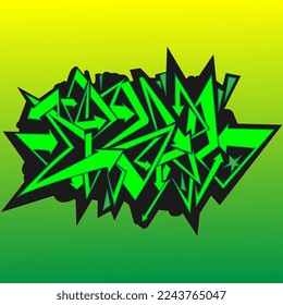 concepto de tema de letras en verde negro