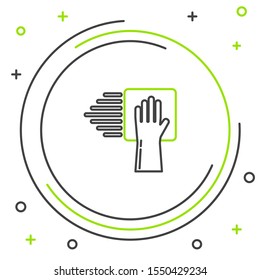 Black and green line Cleaning service icon isolated on white background. Colorful outline concept. Vector Illustration
