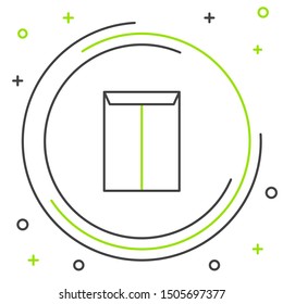 Black and green line Envelope icon isolated on white background. Email message letter symbol. Colorful outline concept. Vector Illustration