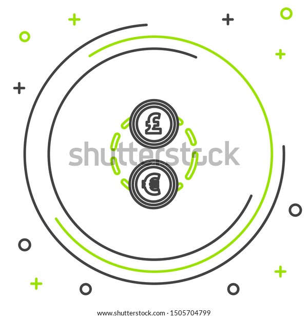 Black Green Line Money Exchange Icon Stock Vector Royalty - 