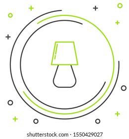 Black and green line Table lamp icon isolated on white background. Colorful outline concept. Vector Illustration