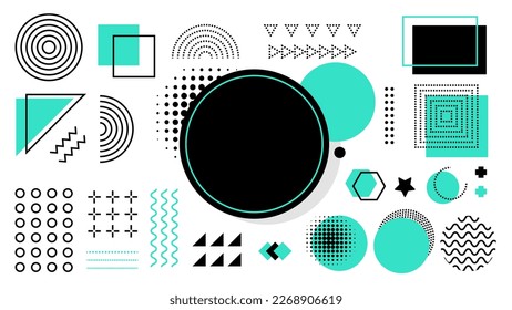 Black and Green Memphis Elements Cover Design