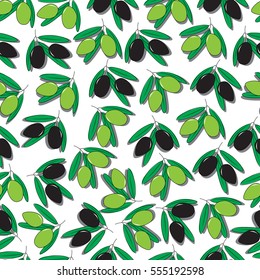 Black and green olives