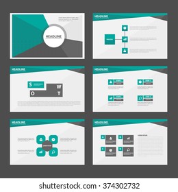 Black green polygon presentation templates Infographic elements flat design set for brochure flyer leaflet marketing advertising