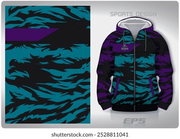 black green purple smoke pattern design, illustration, textile background for sports t-shirt, football jersey shirt mockup for football club. consistent front view