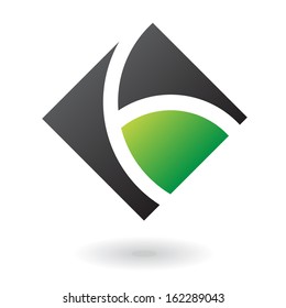 Black and Green Rectangular and Square Abstract Icon