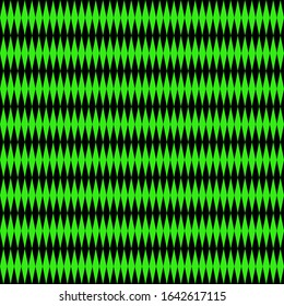 Black green rhombuses abstract seamless pattern. Zigzag. Vector illustration.