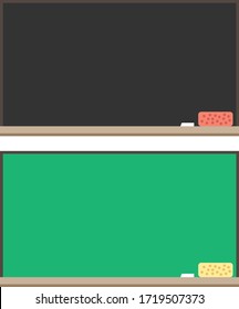 Black and green school boards - flat design vector graphics