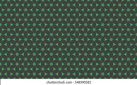 Black and green seamless floral pattern vector