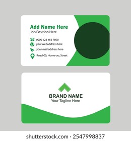 Black and green shape professional business card template