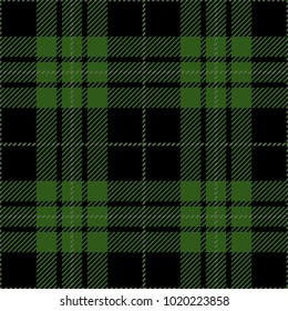 Black And Green Tartan Plaid Scottish Pattern