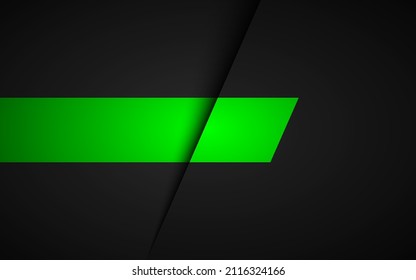Black and green tech modern material design. Vector abstract widescreen background with free place for your text. Modern design template for your business