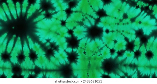 Black and green tie dye pattern seamless  , Colorful tie dye pattern abstract background. NeonTie Dye two Tone. Abstract batik brush seamless and repeat pattern design.