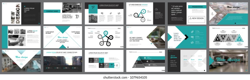 Black and green training or planning concept infographics set. Business design elements for presentation slide templates. For corporate report, advertising, booklet layout and poster design.