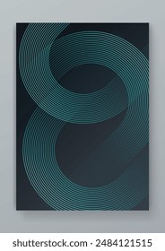 Black and green vector abstract modern and simple poster with glow futuristic line. Modern cover template for annual report, flyer, brochure, presentation, poster, and catalog