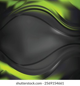 Black Green Wave Background Template