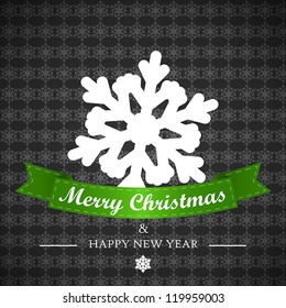black green winter background with snowflake. christmas card.