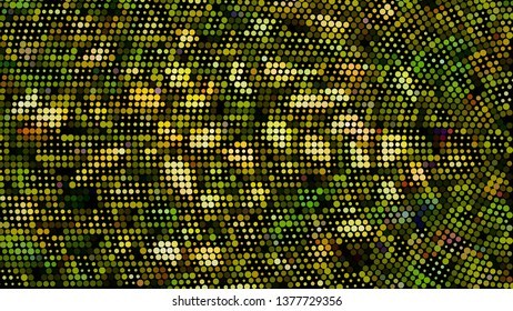 Black Green and Yellow Halftone Dot Pattern Design