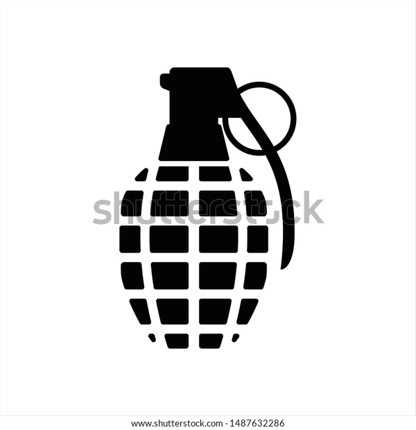 Black Grenade Icon Vector Logo Stock Vector (Royalty Free) 1487632286 ...