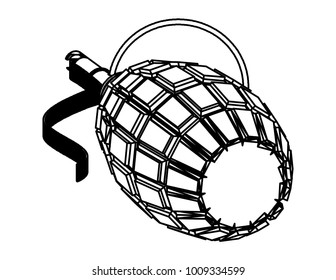 black grenade on a white background, vector image