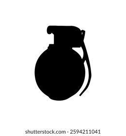 Black Grenade silhouette vector illustration on white background