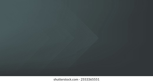 Fondo abstracto gris negro con líneas de flecha brillantes, tecnología, concepto futurista. Diseño moderno de líneas geométricas grises brillantes. Plantilla de Anuncio Horizontal adecuado para la cubierta, cabecera, cartel.
