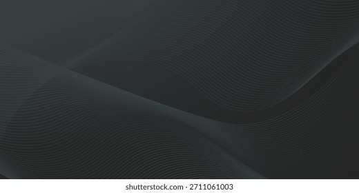 Fondo abstracto gris negro con líneas de flecha brillantes, tecnología, concepto futurista. Diseño moderno de líneas geométricas grises brillantes. Plantilla de Anuncio Horizontal adecuado para la cubierta, cabecera, cartel.