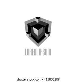 Black and Grey Abstract logo template for branding and design