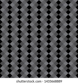 Black and grey abstract seamless vector pattern. Background composed of triangles with metal design. 